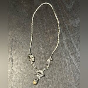 Brighton Silver Tone Necklace Bali Pearl Front Toggle